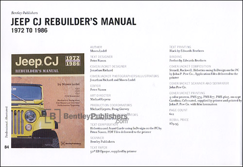 Page 84 from 2005 Bookbuilders of Boston awards book for eep® CJ Rebuilder
